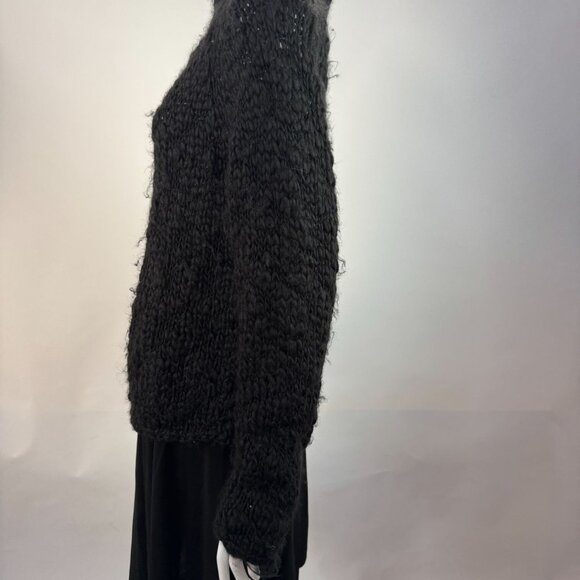 Harolds XL Black Chunky Fuzzy Knit Sweater 80% Acrylic 20% Wool Womens Pullover - Picture 5 of 15